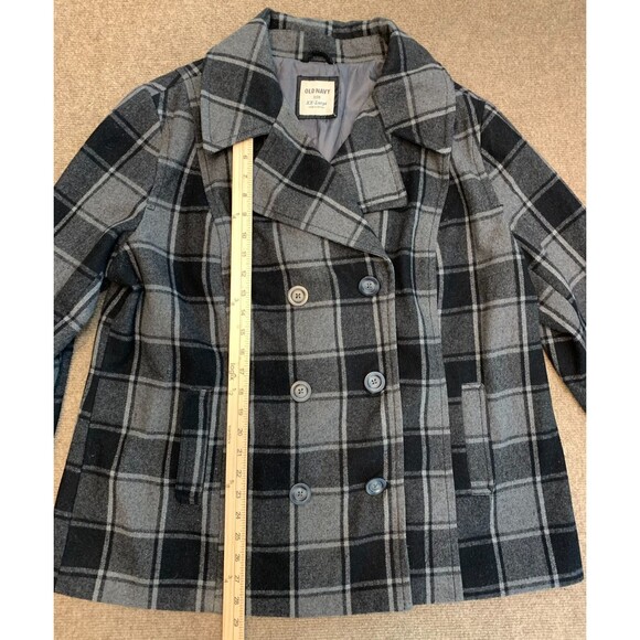 Old Navy Coat Womens 2XL Plaid Wool Blend Peacoat Lined Relaxed Preppy Button Up - Picture 4 of 9